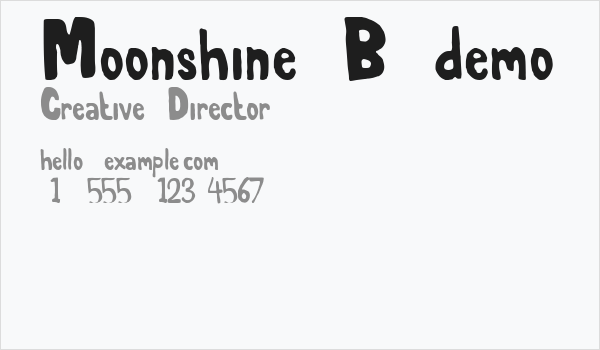 Moonshine B demo Business Card