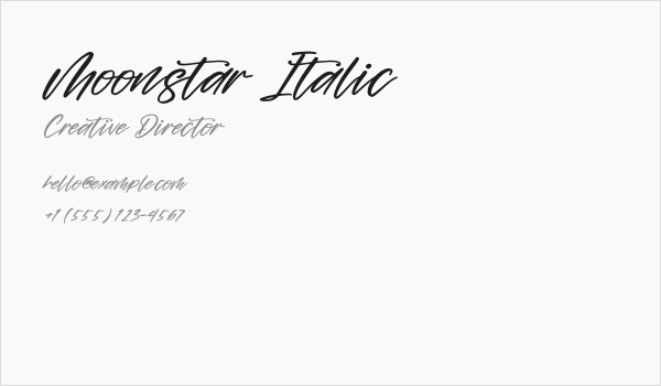 Moonstar Italic Business Card