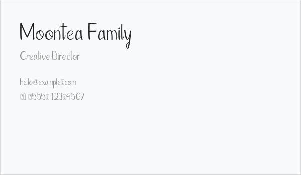 Moontea Family Business Card