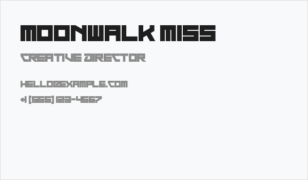 Moonwalk Miss Business Card