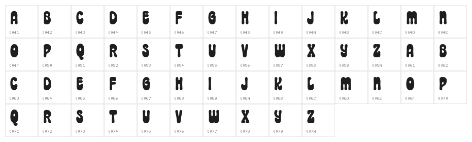 Mooschak Free Bold Character Map