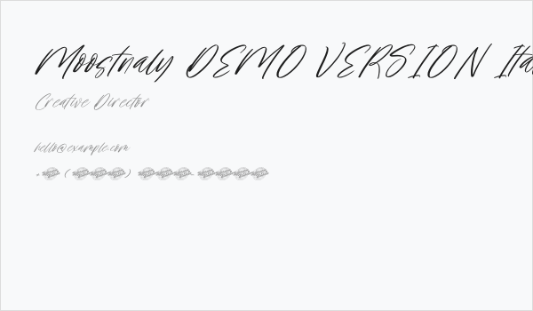 Moostnaly DEMO VERSION Italic Business Card