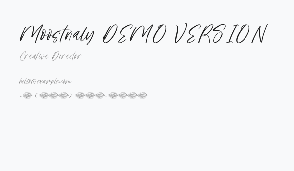 Moostnaly DEMO VERSION Business Card