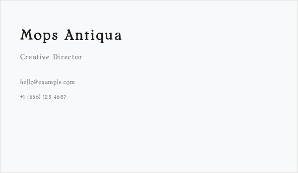 Mops Antiqua Business Card