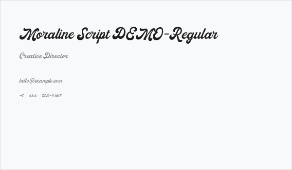 Moraline Script DEMO-Regular Business Card