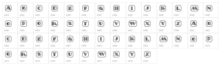 Morava Capitals Regular Character Map