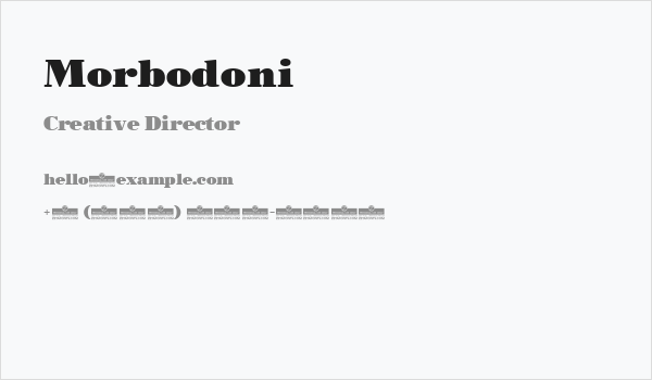 Morbodoni Business Card