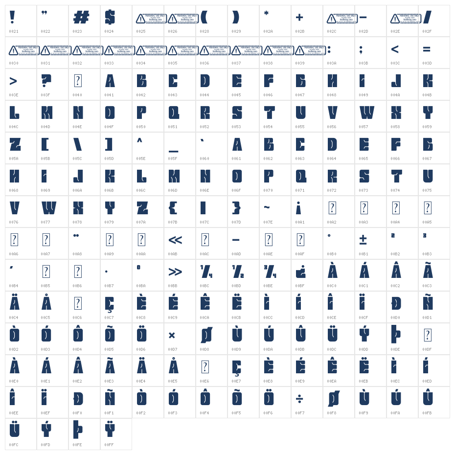 Morcane PERSONAL USE ONLY! Character Map