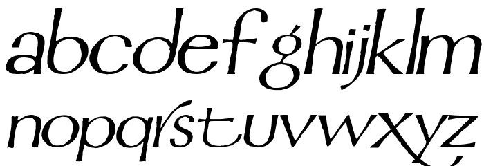 Mordred Italic Font LOWERCASE