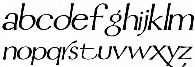 Mordred Italic Caratteri MINUSCOLO