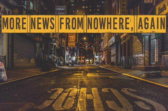 More news from nowhere, again Font examples