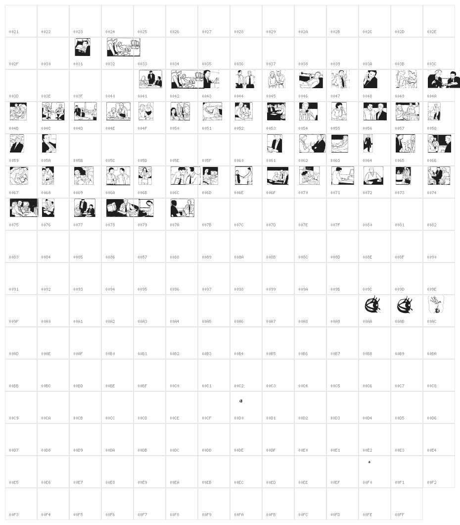 MoreBusy Character Map