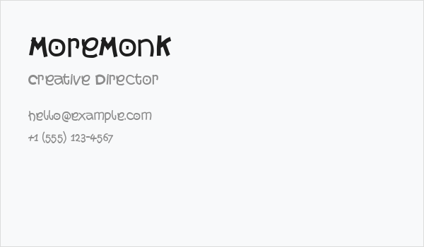 MoreMonK Business Card