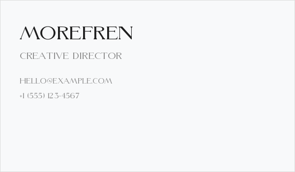Morefren Business Card
