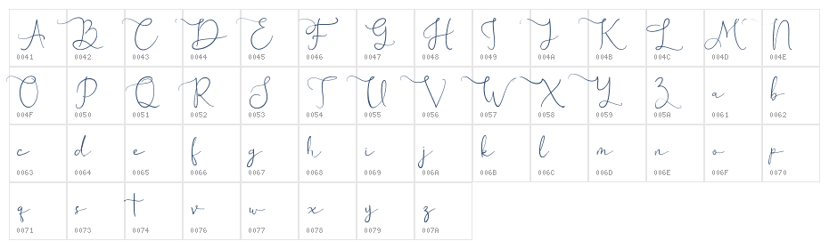 Morellina DEMO Regular Character Map