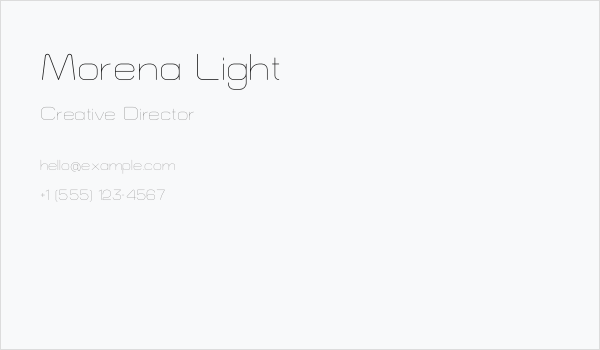 Morena Light Business Card
