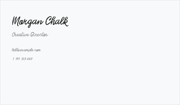Morgan Chalk Business Card
