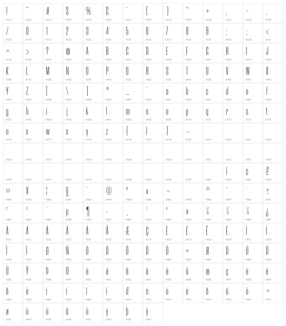 Morganite Light Character Map