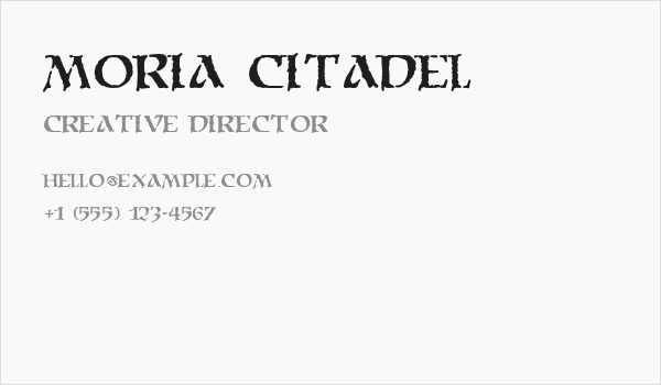 Moria Citadel Business Card