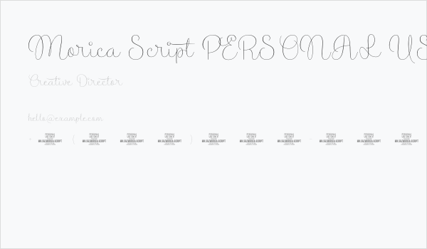 Morica Script PERSONAL USE Regular Business Card
