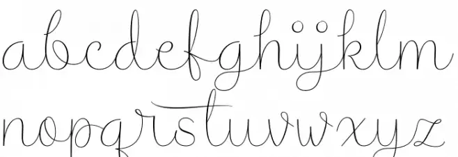 Morica Script PERSONAL USE Regular Schriftart Kleinbuchstaben