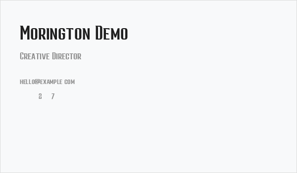 Morington Demo Business Card