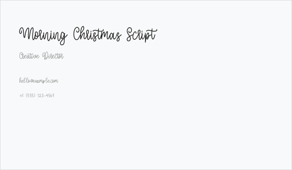 Morning Christmas Script Business Card