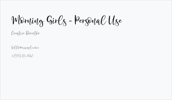 Morning Girls - Personal Use Business Card