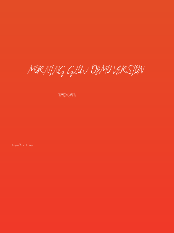 Morning Glow Demo Version Poster