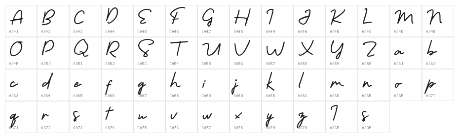 Morning Gold Free Regular Character Map