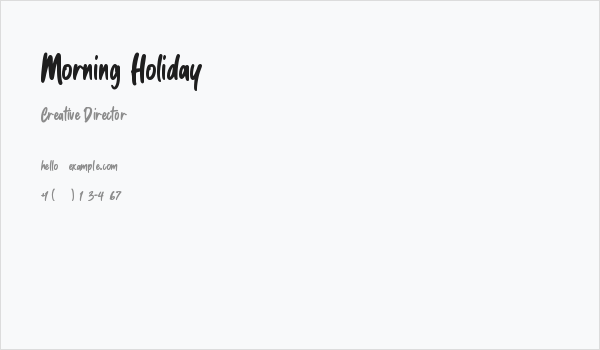 Morning Holiday Business Card