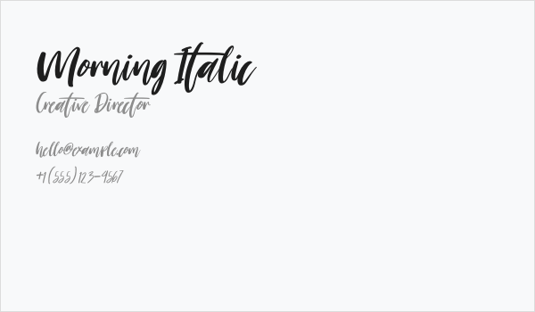 Morning Italic Business Card