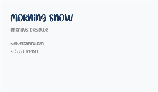 Morning Snow Business Card