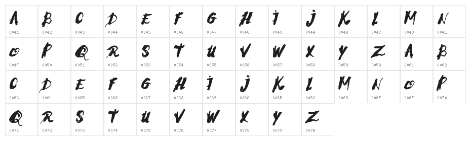 Morning Stress Regular Character Map