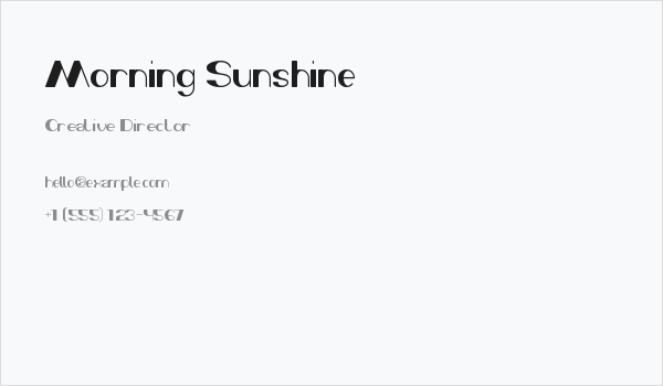 Morning Sunshine Business Card