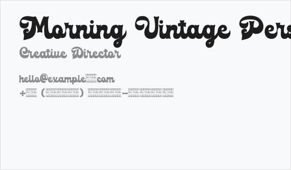 Morning Vintage Personal Use On Business Card