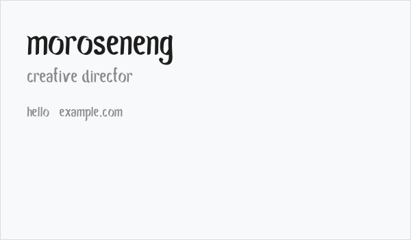 MoroSeneng Business Card