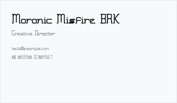 Moronic Misfire BRK Business Card
