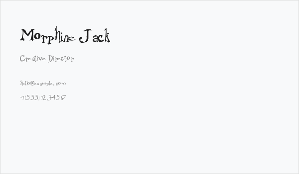 Morphine Jack Business Card