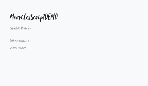 MorrilesScriptDEMO Business Card