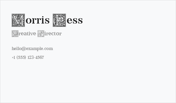 Morris Less Business Card