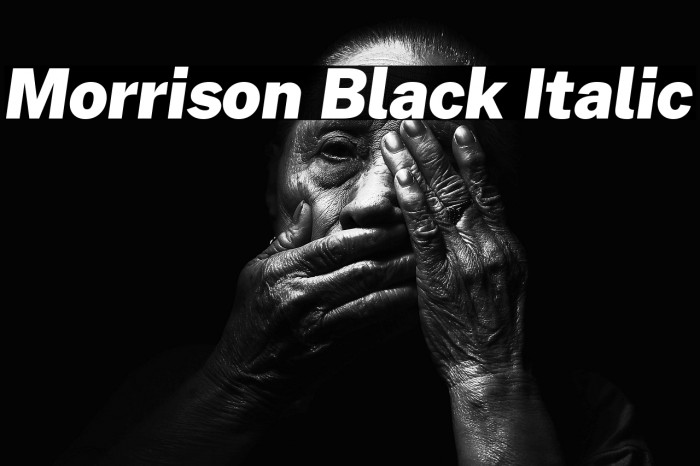 Morrison Black Italic Example 1