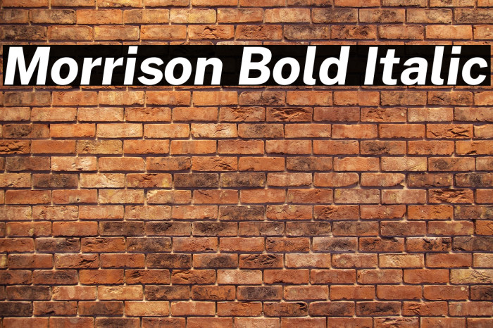 Morrison Bold Italic Example 1