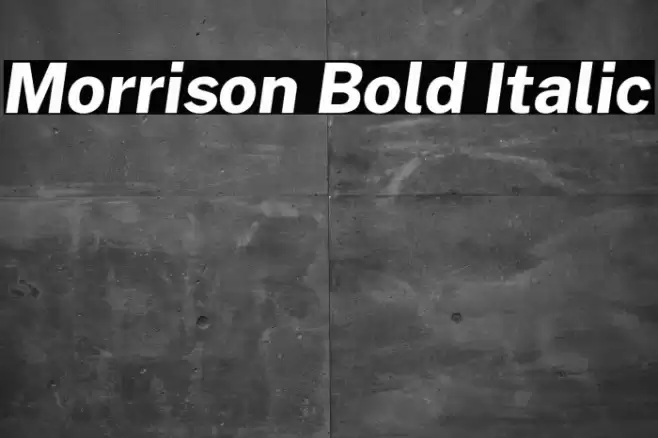 Morrison Bold Italic Font examples