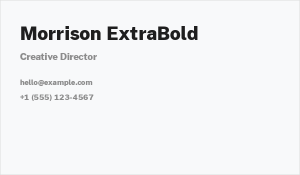 Morrison ExtraBold Business Card