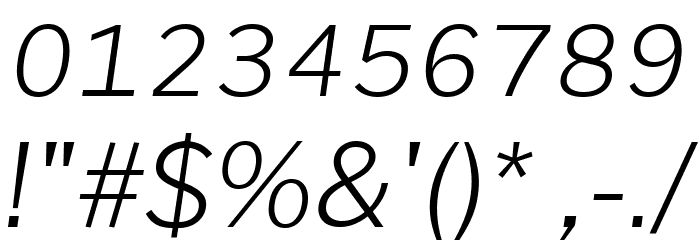 Morrison ExtraLight Italic Font OTHER CHARS
