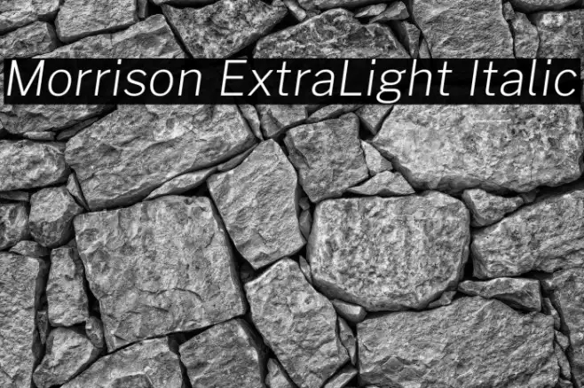 Morrison ExtraLight Italic Example 1