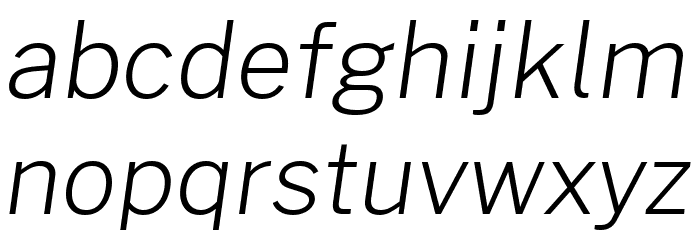 Morrison ExtraLight Italic Font LOWERCASE