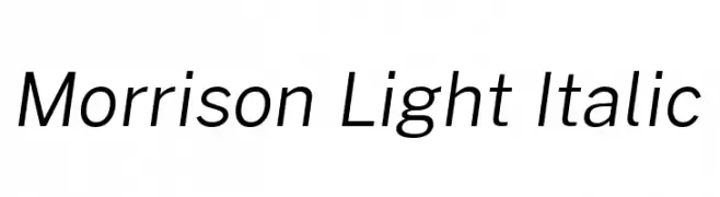 Morrison Light Italic  免费字体下载