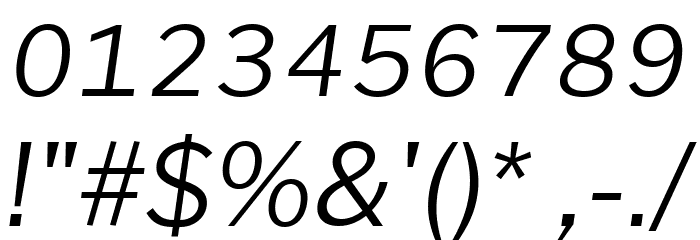 Morrison Light Italic Font OTHER CHARS